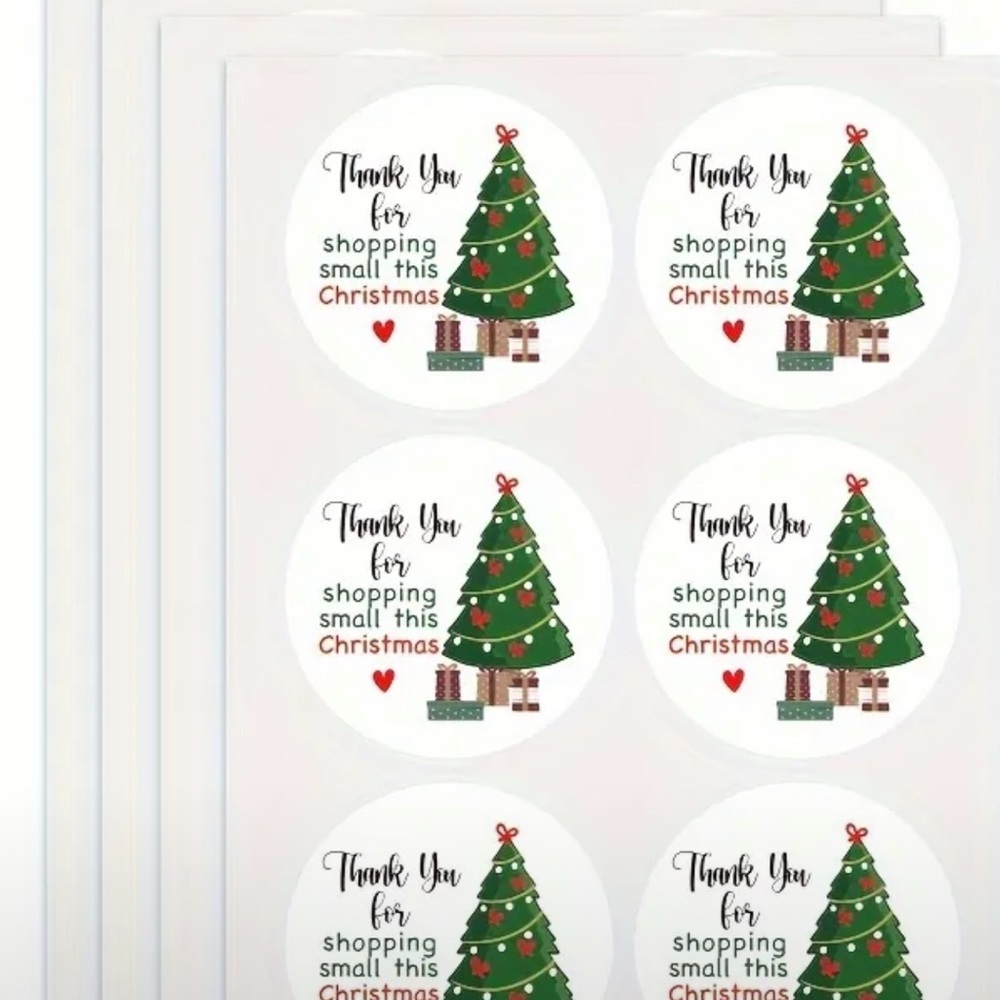 Christmas Tree Thank You Stickers 60 count